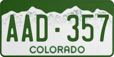 CO license plate AAD357