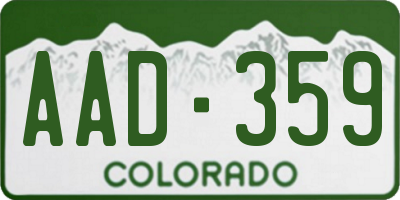 CO license plate AAD359