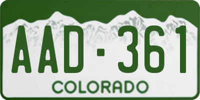 CO license plate AAD361