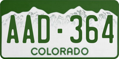 CO license plate AAD364