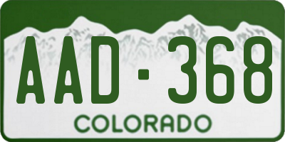 CO license plate AAD368