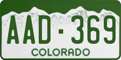 CO license plate AAD369