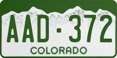 CO license plate AAD372