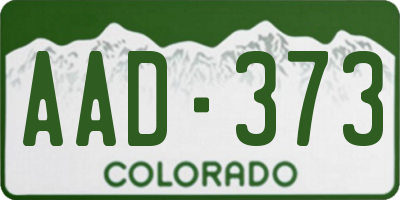 CO license plate AAD373