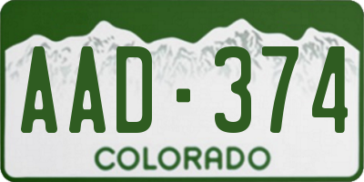 CO license plate AAD374