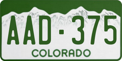 CO license plate AAD375