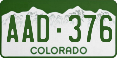 CO license plate AAD376