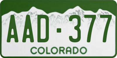 CO license plate AAD377