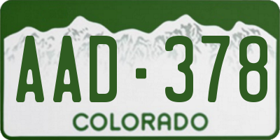 CO license plate AAD378