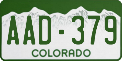 CO license plate AAD379