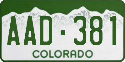 CO license plate AAD381