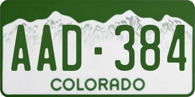 CO license plate AAD384