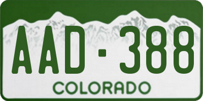 CO license plate AAD388
