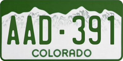 CO license plate AAD391
