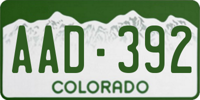 CO license plate AAD392