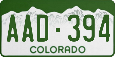 CO license plate AAD394