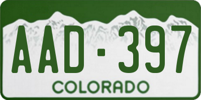 CO license plate AAD397