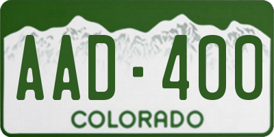 CO license plate AAD400