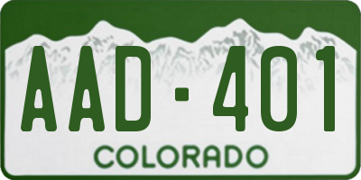 CO license plate AAD401