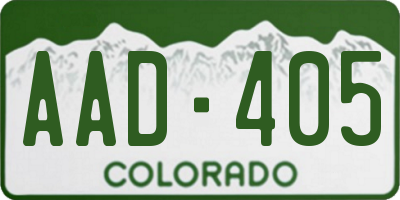 CO license plate AAD405