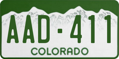 CO license plate AAD411