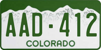 CO license plate AAD412