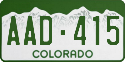 CO license plate AAD415