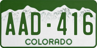 CO license plate AAD416