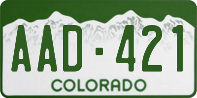CO license plate AAD421