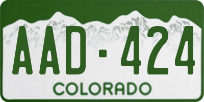 CO license plate AAD424
