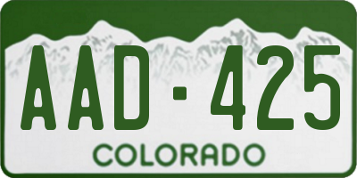 CO license plate AAD425