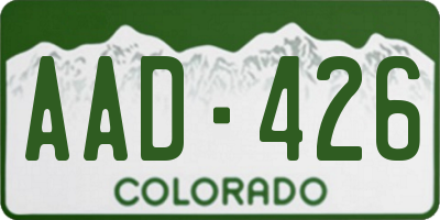CO license plate AAD426