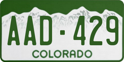 CO license plate AAD429
