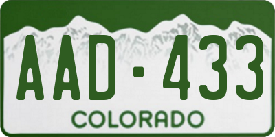 CO license plate AAD433