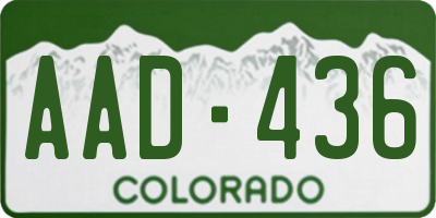 CO license plate AAD436