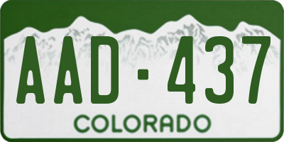 CO license plate AAD437