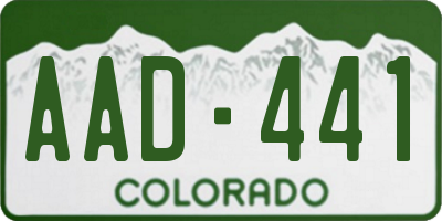 CO license plate AAD441
