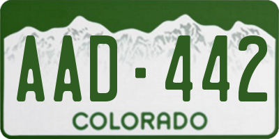 CO license plate AAD442