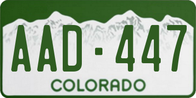 CO license plate AAD447