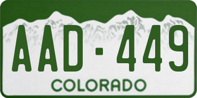 CO license plate AAD449