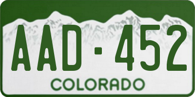 CO license plate AAD452