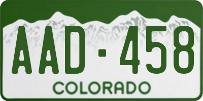 CO license plate AAD458