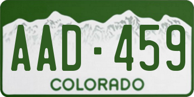 CO license plate AAD459