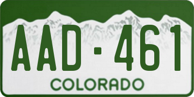 CO license plate AAD461
