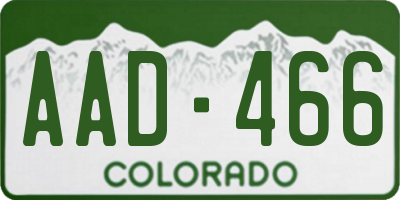 CO license plate AAD466