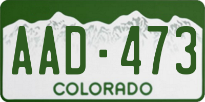 CO license plate AAD473