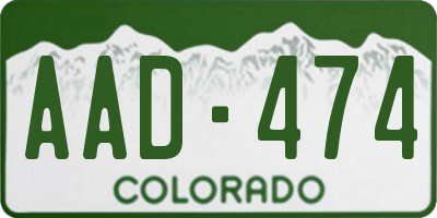 CO license plate AAD474