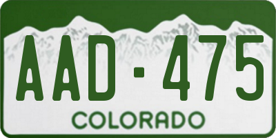 CO license plate AAD475