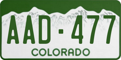CO license plate AAD477