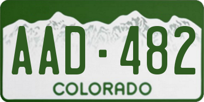 CO license plate AAD482